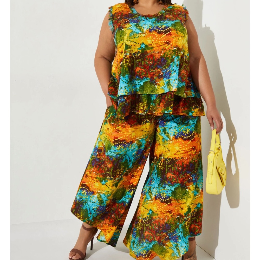 Top and asymmetric pants